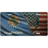 Oklahoma/American Flag Novelty Metal License Plate 24" x 12" (LLP)