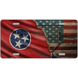 Tennessee/American Flag Novelty Metal License Plate 24" x 12" (LLP)