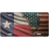 Texas/American Flag Novelty Metal License Plate 24" x 12" (LLP)