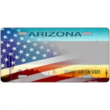 Arizona License Plate American Flag Novelty Metal License Plate 24" x 12" (LLP)