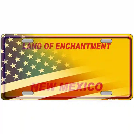 New Mexico Yellow Plate American Flag Novelty Metal License Plate 24" x 12" (LLP)