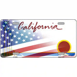 California Palm Plate American Flag Novelty Metal License Plate 24" x 12" (LLP)