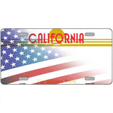 California with American Flag Novelty Metal License Plate LP-12439 24" x 12" (LLP)