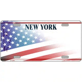 New York Liberty Plate American Flag Novelty Metal License Plate 24" x 12" (LLP)