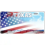 Texas Lone Star Plate American Flag Novelty Metal License Plate 24" x 12" (LLP)