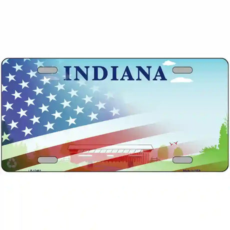 Indiana Bridge Plate American Flag Novelty Metal License Plate 24" x 12" (LLP)