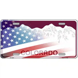 Colorado with American Flag Novelty Metal License Plate LP-12462 24" x 12" (LLP)