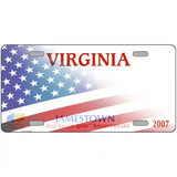 Virginia with American Flag Novelty Metal License Plate LP-12464 24" x 12" (LLP)