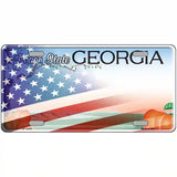 Georgia with American Flag Novelty Metal License Plate LP-12470 24" x 12" (LLP)