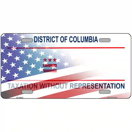 District of Columbia with American Flag Novelty Metal License Plate 24" x 12" (LLP)