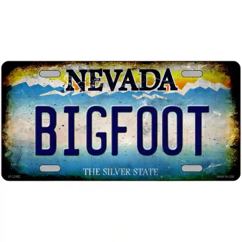 Bigfoot Nevada Novelty Metal License Plate 24" x 12" (LLP)