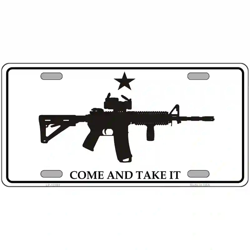 Come and Take It Novelty Metal License Plate 24" x 12" (LLP)