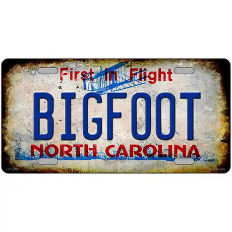 Bigfoot North Carolina Novelty Metal License Plate Tag 24" x 12" (LLP)