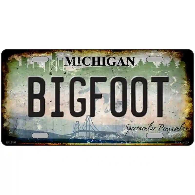 Bigfoot Michigan Novelty Metal License Plate 24" x 12" (LLP)