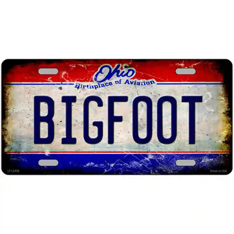 Bigfoot Ohio Novelty Metal License Plate 24" x 12" (LLP)