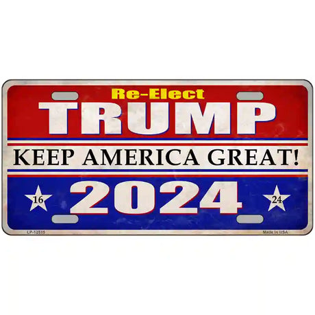 Re-Elect Trump 2024 Novelty Metal License Plate 24" x 12" (LLP)