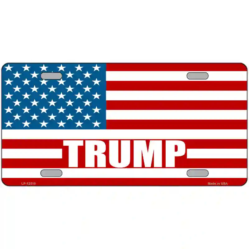 Trump American Flag Novelty Metal License Plate 24" x 12" (LLP)