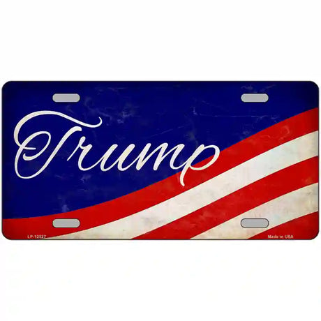 Trump on Waving Flag Novelty Metal License Plate 24" x 12" (LLP)