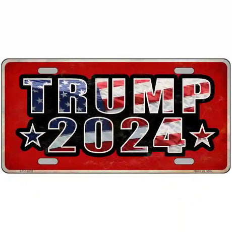 Trump 2024 Flag Novelty Metal License Plate 24" x 12" (LLP)