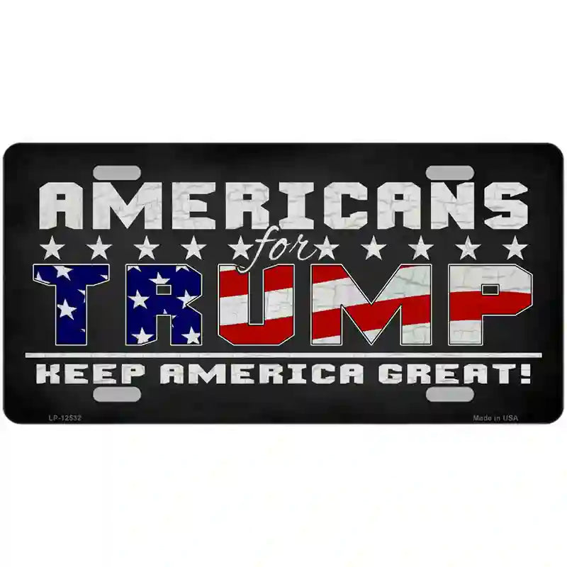 Americans For Trump Novelty Metal License Plate 24" x 12" (LLP)