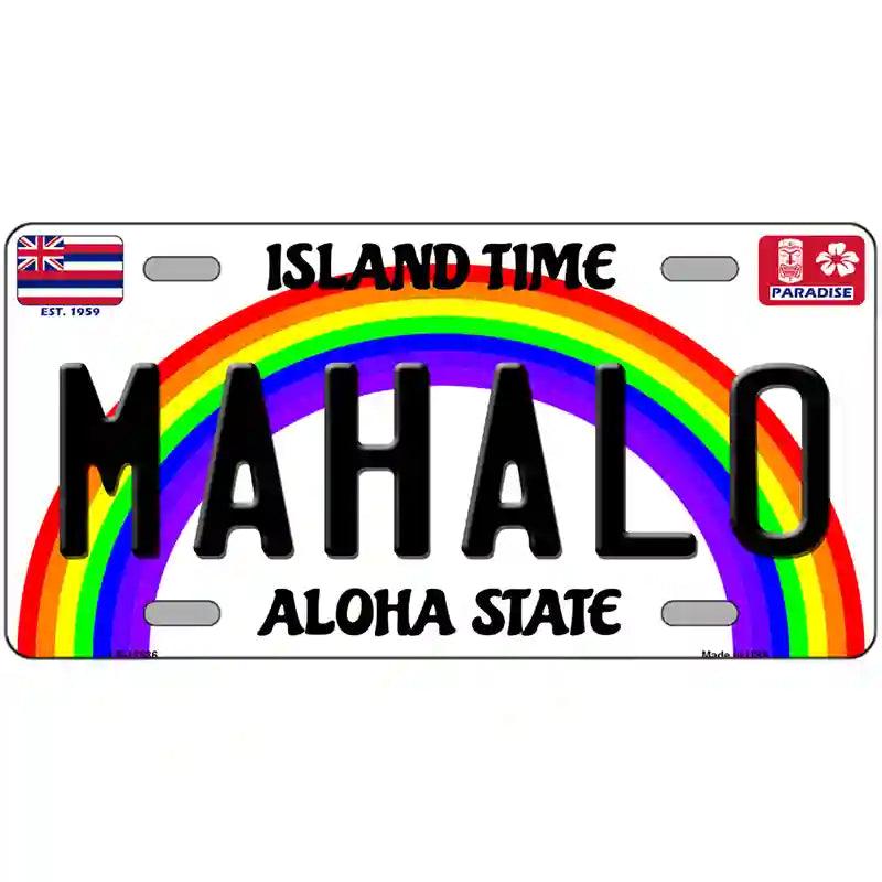 Mahalo Hawaii Novelty Metal License Plate 24" x 12" (LLP)