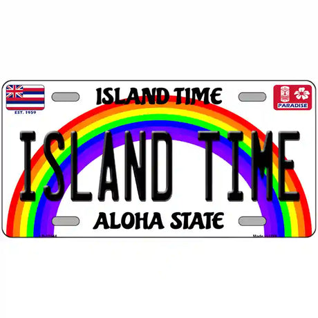 Island Time Hawaii Novelty Metal License Plate 24" x 12" (LLP)