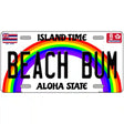 Beach Bum Hawaii Novelty Metal License Plate 24" x 12" (LLP)