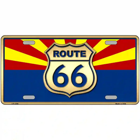 Route 66 Arizona State Flag Novelty Metal License Plate 24" x 12" (LLP)