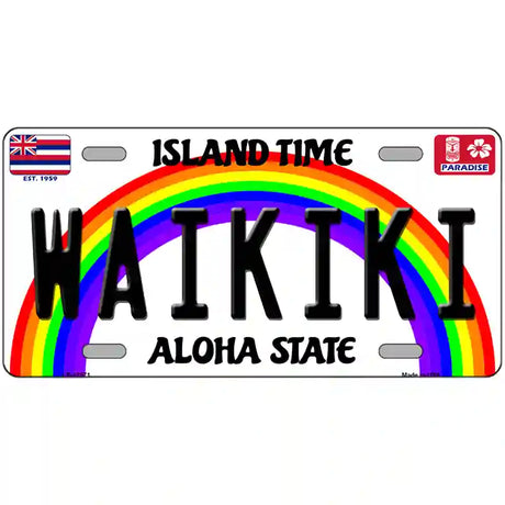 Waikiki Hawaii Novelty Metal License Plate 24" x 12" (LLP)