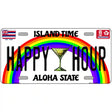 Happy Hour Hawaii Novelty Metal License Plate 24" x 12" (LLP)