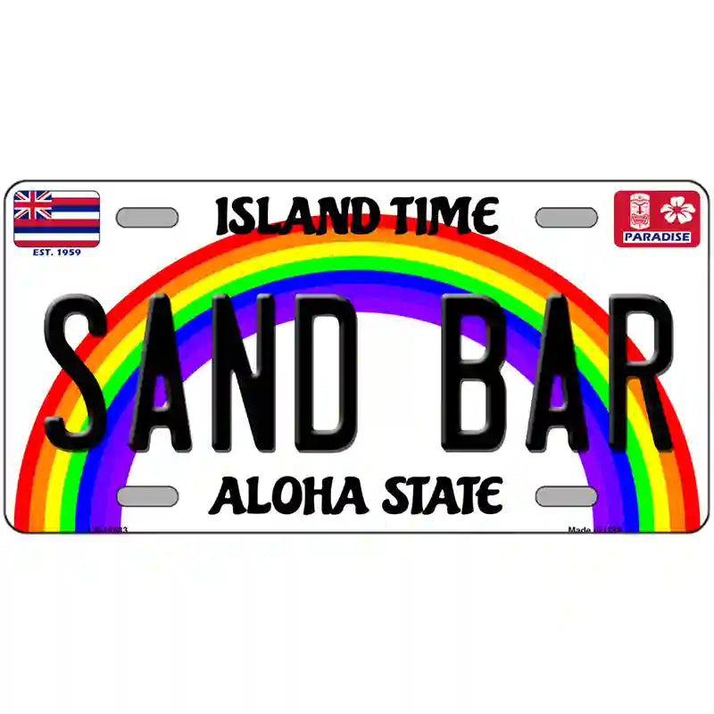 Sand Bar Hawaii Novelty Metal License Plate 24" x 12" (LLP)