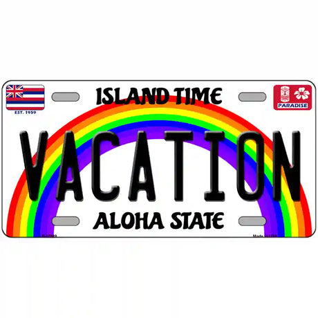 Vacation Hawaii Novelty Metal License Plate 24" x 12" (LLP)