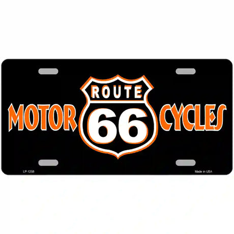 Route 66 Motorcycles Novelty Metal License Plate 24" x 12" (LLP)