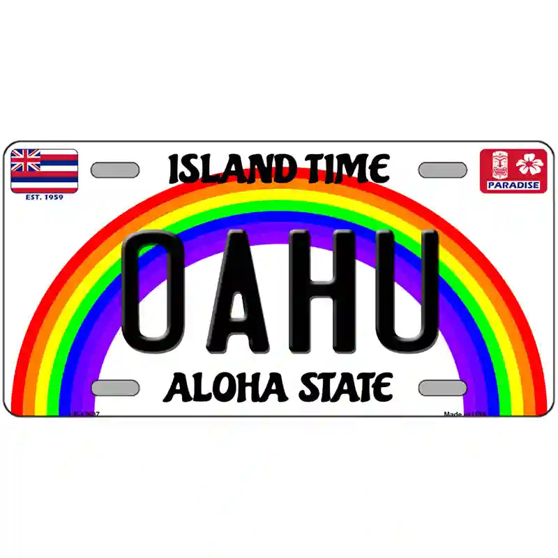 Oahu Hawaii Novelty Metal License Plate 24" x 12" (LLP)
