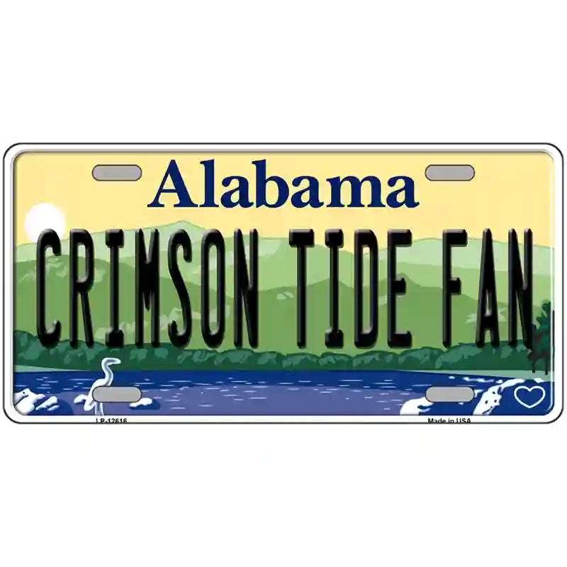 Crimson Tide Fan Novelty Metal License Plate 24" x 12" (LLP)