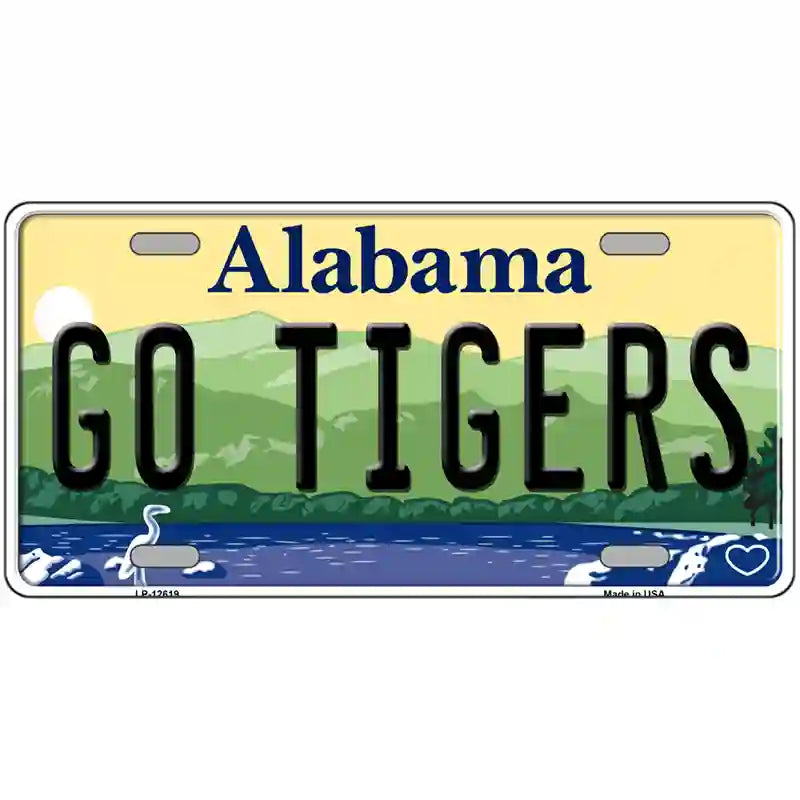 Go Tigers Novelty Metal License Plate 24" x 12" (LLP)