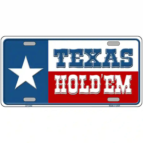 Texas Hold Em Novelty Metal License Plate 24" x 12" (LLP)