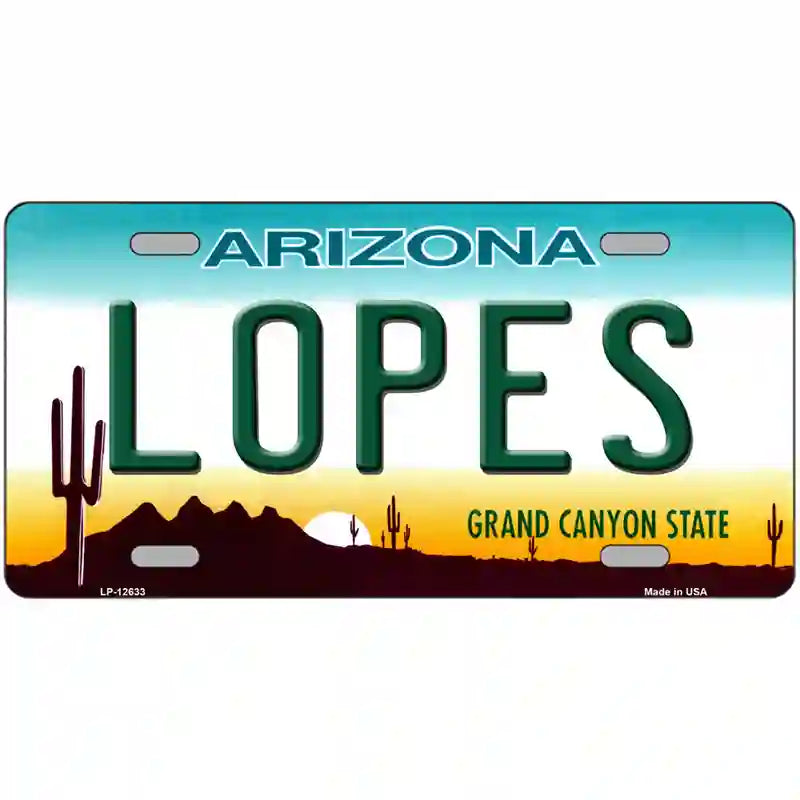 Lopes Novelty Metal License Plate 24" x 12" (LLP)