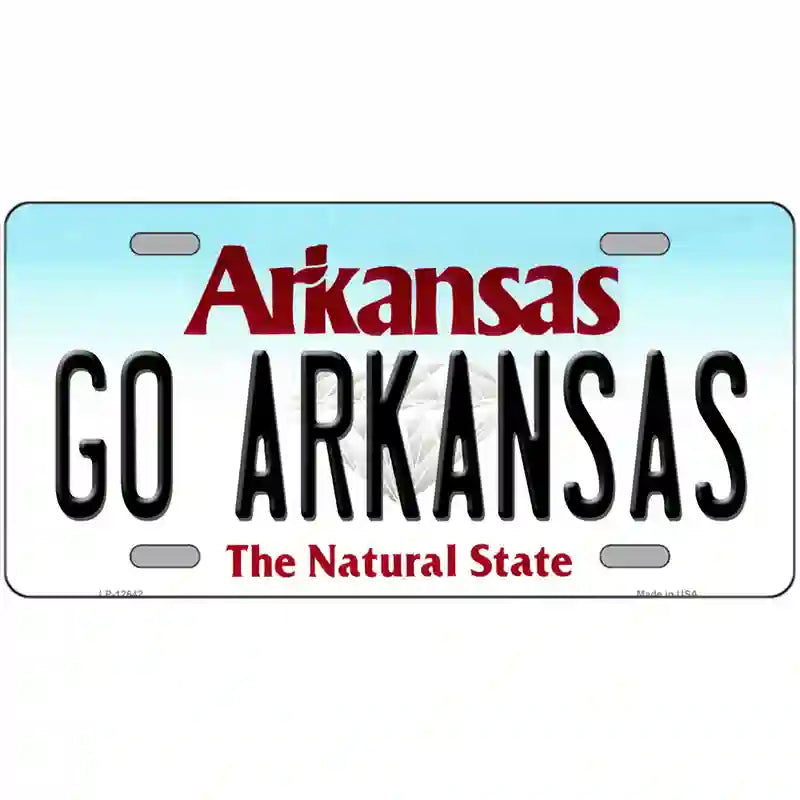 Go Arkansas Novelty Metal License Plate 24" x 12" (LLP)