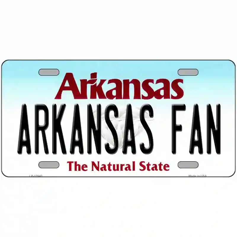 Arkansas Fan Novelty Metal License Plate 24" x 12" (LLP)