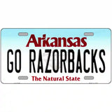 Go Razorbacks Novelty Metal License Plate 24" x 12" (LLP)