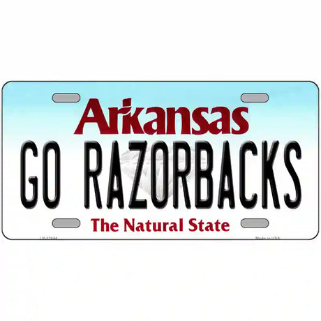 Go Razorbacks Novelty Metal License Plate 24" x 12" (LLP)