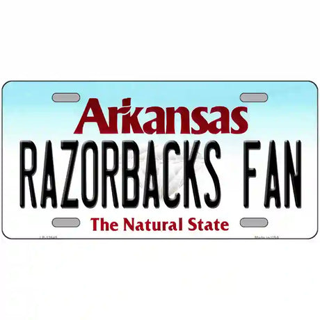 Razorbacks Fan Novelty Metal License Plate 24" x 12" (LLP)