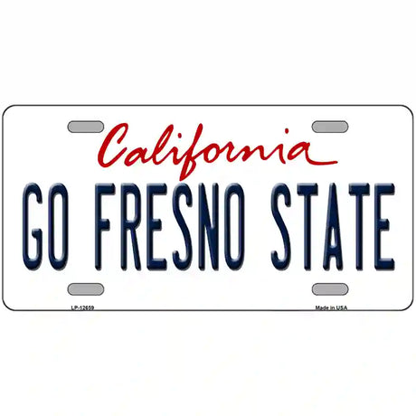 Go Fresno State Novelty Metal License Plate 24" x 12" (LLP)