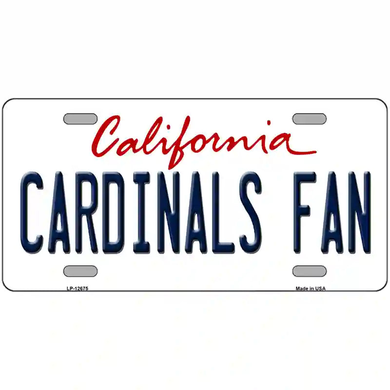 Cardinals Fan Novelty Metal License Plate 24" x 12" (LLP)