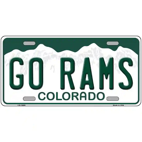 Go Rams Novelty Metal License Plate 24" x 12" (LLP)