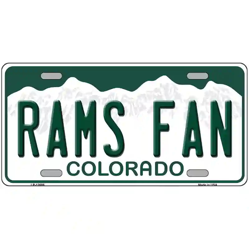 Rams Fan Novelty Metal License Plate 24" x 12" (LLP)