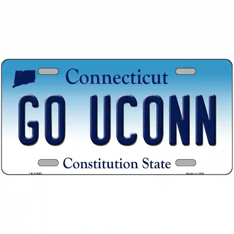 Go UConn Novelty Metal License Plate 24" x 12" (LLP)