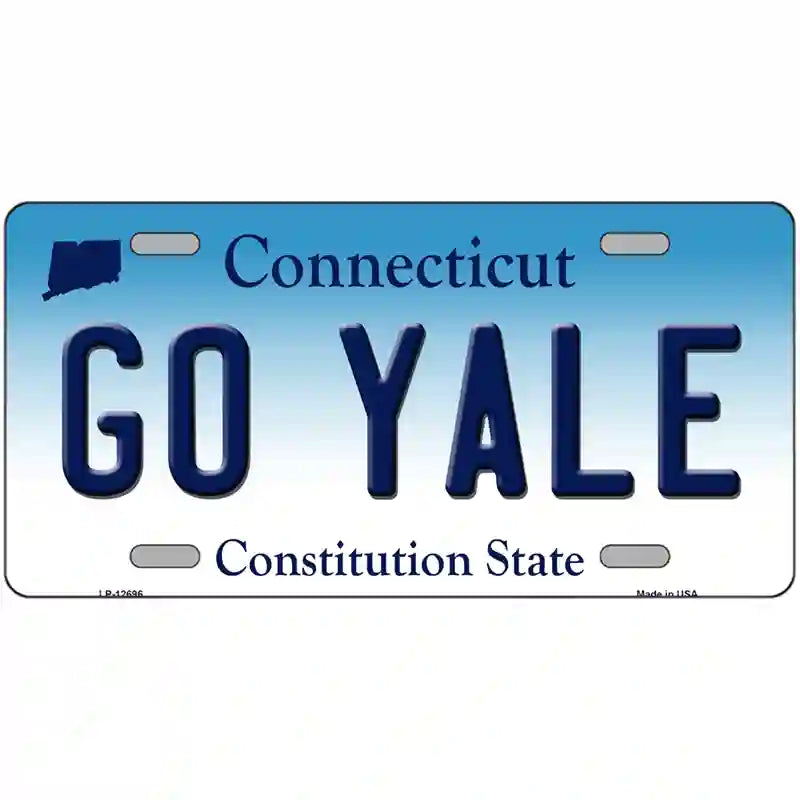 Go Yale Novelty Metal License Plate 24" x 12" (LLP)