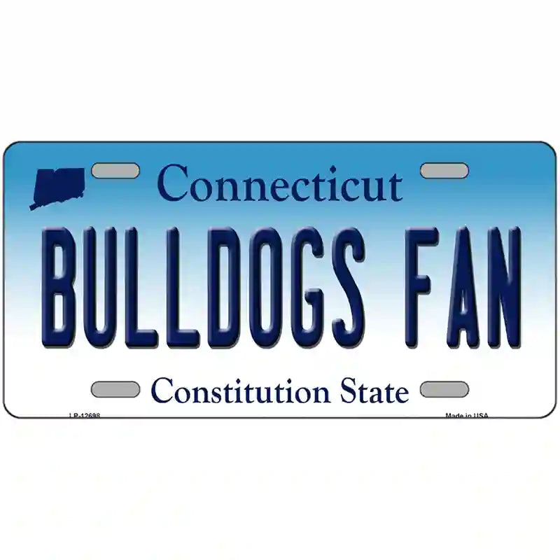 Bulldogs Fan Connecticut Novelty Metal License Plate 24" x 12" (LLP)